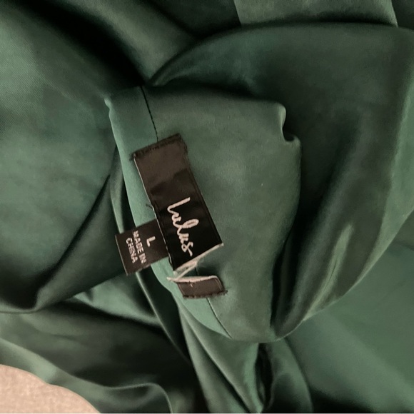 Lulus Emerald green mini dress with drop bow detail and adjustable straps. - Picture 8 of 9